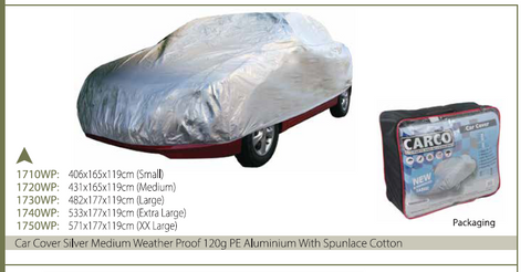 CAR COVER SILVER SMALL W/PROOF