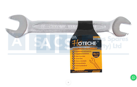 DOUBLE OPEN SPANNER 10X11mm CRV Chrome Plated