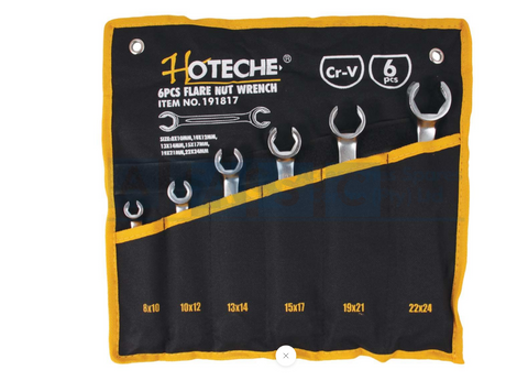 FLARING SPANNER SET 6PCS CRV Size=8X10/10X12/13X14/15X17/19X21/22X24M
