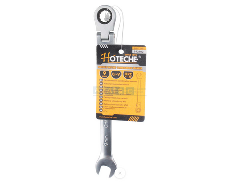 FLEXIBLE RATCHET COMB.SPANNER 9MM CRV CHROME PLATED 72 TOOTH