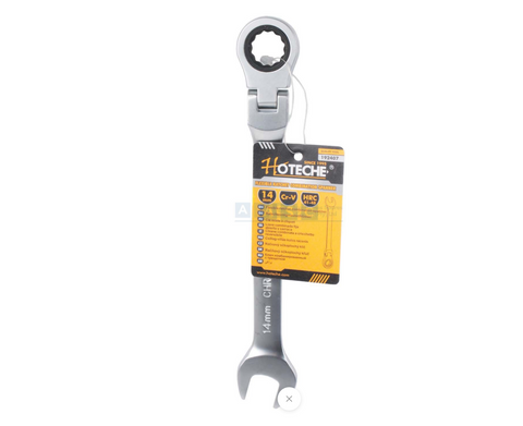 FLEXIBLE RATCHET COMB.SPANNER 14MM CRV CHROME PLATED 72 TOOTH