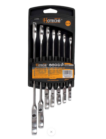 RATCHET SPANNER FLEXABLE SET 7PC CV 8/10/11/13/17/19MM 72TEETH