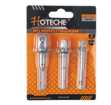 POWER EXTENSION BAR 1/4 3/8 & 1/2 DRIVE CR-V 3PCS