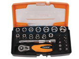 SOCKET SET 25PC 1/4DR.W/RATCHET Socket: 4/4.5/5/ 5.5/ 6 to 13mm.