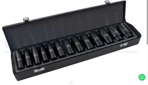 IMPACT SOCKET TUBE SET I/2 DR. 13PC 13 14 15 16 17 18 19 21 22 24 27 30 32mm