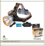 HEAD TORCH 10W LED 3.7V