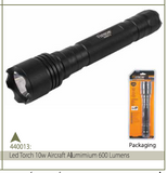 LED TORCH 10W AIRCRAFT ALUMIMIUM 600LUME