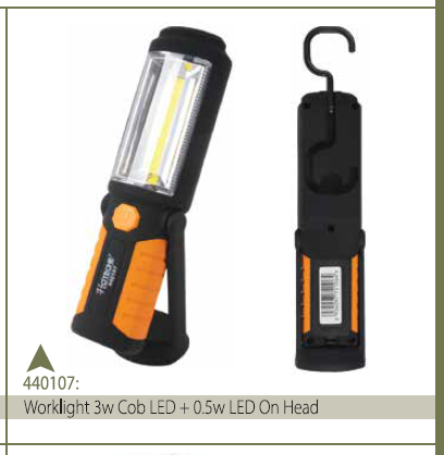 WORKLIGHT 3W COB LED + 0.5WLED on head