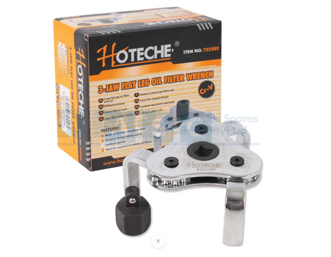 OIL FILTER WRENCH SQUARE LEGS 54-100mm 3/8 dr. 3-Jaw Flat Leg 2-Way Satin
