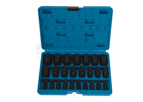 25PC MULTI-SPLINE SCREW EXTRACTOR SET REMOVAL OF DAMAGE SCREWS & BOLTS