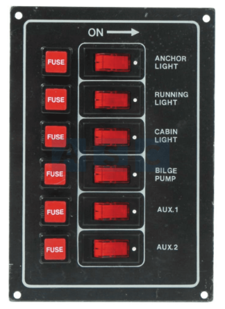 SWITCH PANEL 6 SWITCH W/FUSE BLACK