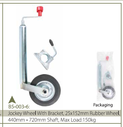 JOCKEY WHEEL 800LB W/8RB WHEEL
