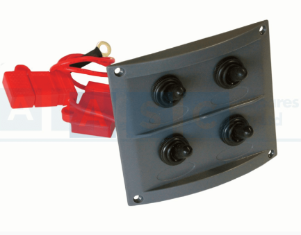 SWITCH PANEL SPLASH PROOF BLACK 108X95MM