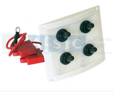 SWITCH PANEL WATERPROOF WHITE PLASTIC