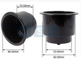 PLASTIC CUP HOLDER LARGE 90MM BLACK