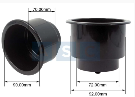 PLASTIC CUP HOLDER LARGE 90MM BLACK