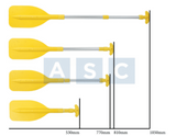 EXTENDABLE OARS PP/ALUM. 53-81-107.5CM