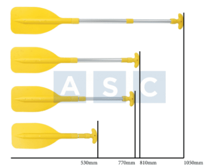 EXTENDABLE OARS PP/ALUM. 53-81-107.5CM