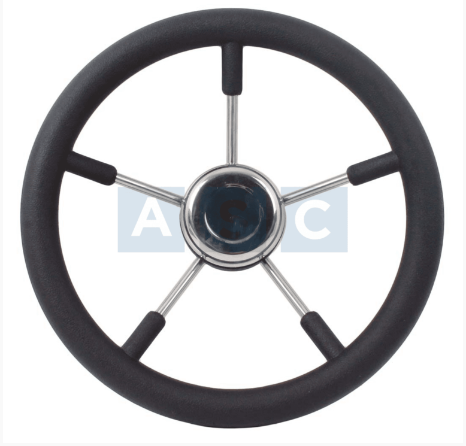 STEERING 316SS W/PU FOAM 13 7/8 BLACK
