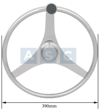 STEERING 316SS W/KNOB 15.5