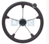 STEERING 316SS W/PU FOAM & KNOB 135 BLK