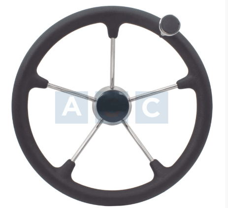 STEERING 316SS W/PU FOAM & KNOB 155 BLK