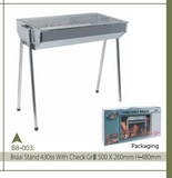 BRAAI STAND S/STEEL 430SS W/CHECK GRILL