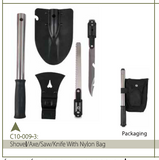 SHOVEL.AXE.SAW.KNIFE W/NYLON BAG