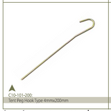 TENT PEG HOOK TYPE 4MMX200MM