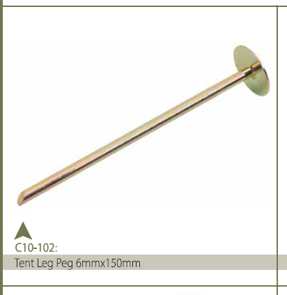 TENT LEG PEG 6MMX150MM