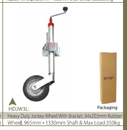 JOCKEY WHEEL HEAVY DUTY 1 WHEEL