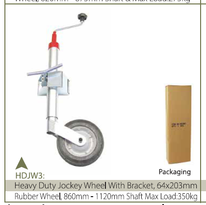 JOCKEY WHEEL HEAVY DUTY 1 WHEEL