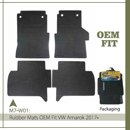RUBBER MATS OEM FIT VW AMAROK 2017--M7-W01