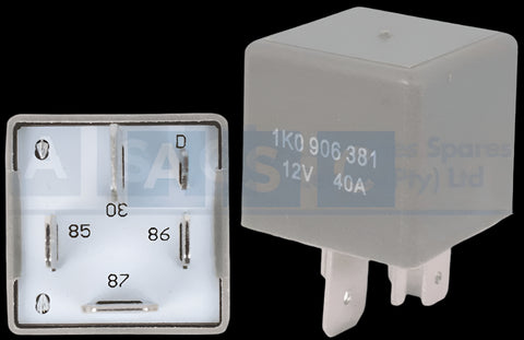 1K0 906 381 / 12V 40A / VW 5 PIN RELAY