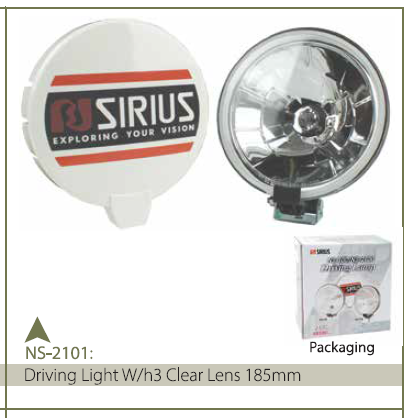 DRIVING LIGHT W/H3 CLEAR LENS 185MM