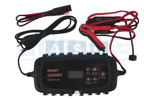 BATTERY CHARGER AUTOMATIC 6/12V 6.5AMP LEAD ACID /STD/ AGM/GEL AND LITHIUM BAT