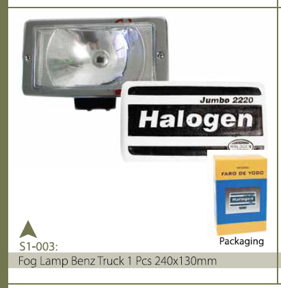 FOG LAMP BENZ TRUCK 1 PCS 240X130MM