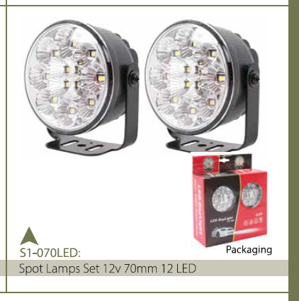 SPOT LAMPS SET 70MM 12LEDS 12V