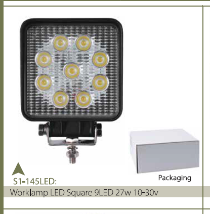 WORKLAMP LED SQ.9LED 27W 10-30V