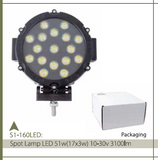 SPOT LAMP LED 51W(17X3W) 10-30V 3100LM