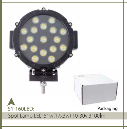 SPOT LAMP LED 51W(17X3W) 10-30V 3100LM
