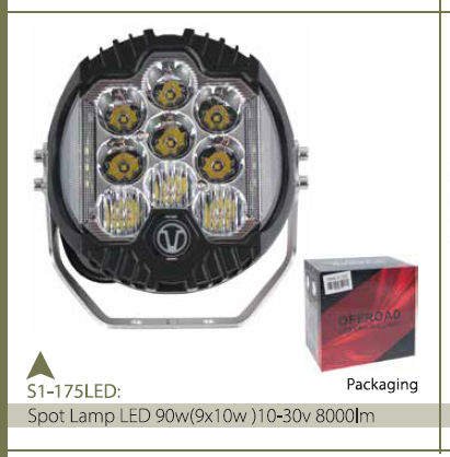 SPOT LAMP LED 90W(9X10W )10-30V 8000LM