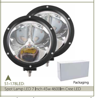 SPOT LAMP LED 7 INCH 45W 4600LM CREE LED