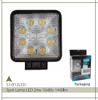 SPOT LAMP LED 24W 10-80V 1440LM=S1-912LED