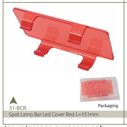 SPOT LAMP BAR LED COVER RED L=151MM