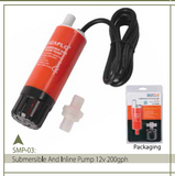 SUBMERSIBLE AND INLINE PUMP 12V 200GPH