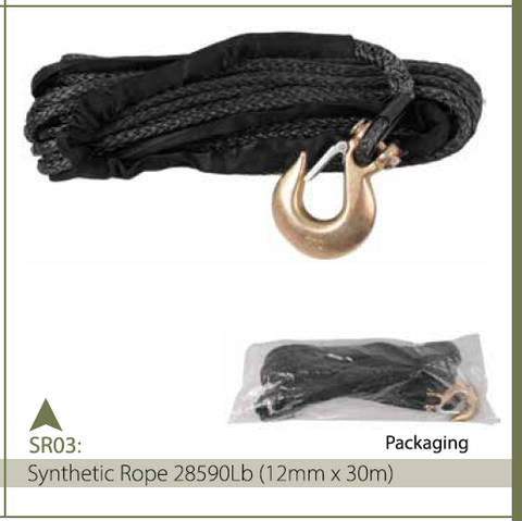SYNTHETIC ROPE 28590LBS(12MMX30M) GREY