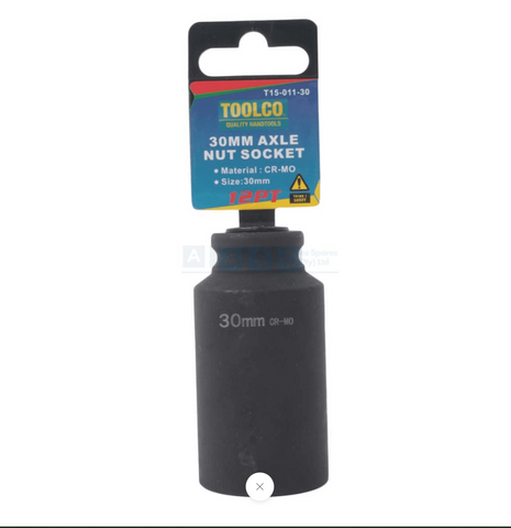 AXLE SOCKET HD 1/2DR 30MM 12PT. USE T15-012-30