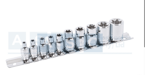 E-TORK SOCKET 11PC 1/4&3/8 DR. TOOLCO 1/4DR E4/5/6/7&8 & 3/8DR E10/12/14/16/18