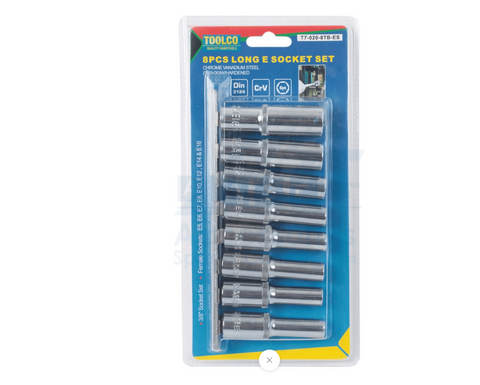 E-TORK SOCKET 11PC 1/4&3/8 DR. TOOLCO 1/4DR E4/5/6/7&8 & 3/8DR E10/12/14/16/18